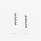 Peter Marco 18k white gold round cut diamond hoop earrings