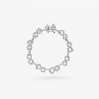 Peter Marco 18k white gold round cut diamond infinity link bracelet