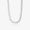 Peter Marco 18k white gold round cut diamond infinity link necklace