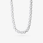 Peter Marco 18k white gold round cut diamond infinity link necklace