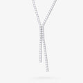 Peter Marco 18k white gold round cut diamond lariat necklace