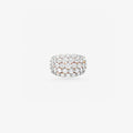Peter Marco 18k white gold round cut diamond multi-row band ring