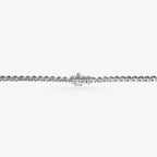 Peter Marco 18k white gold round cut diamond necklace, clasp view