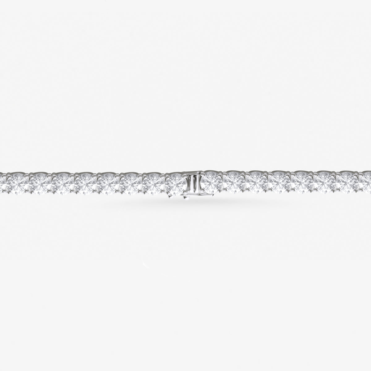Peter Marco 18k white gold round cut diamond necklace, clasp view