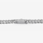 Peter Marco 18k white gold round cut diamond necklace, clasp view