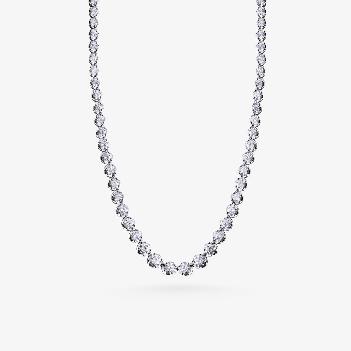 Peter Marco 18k white gold round cut diamond necklace