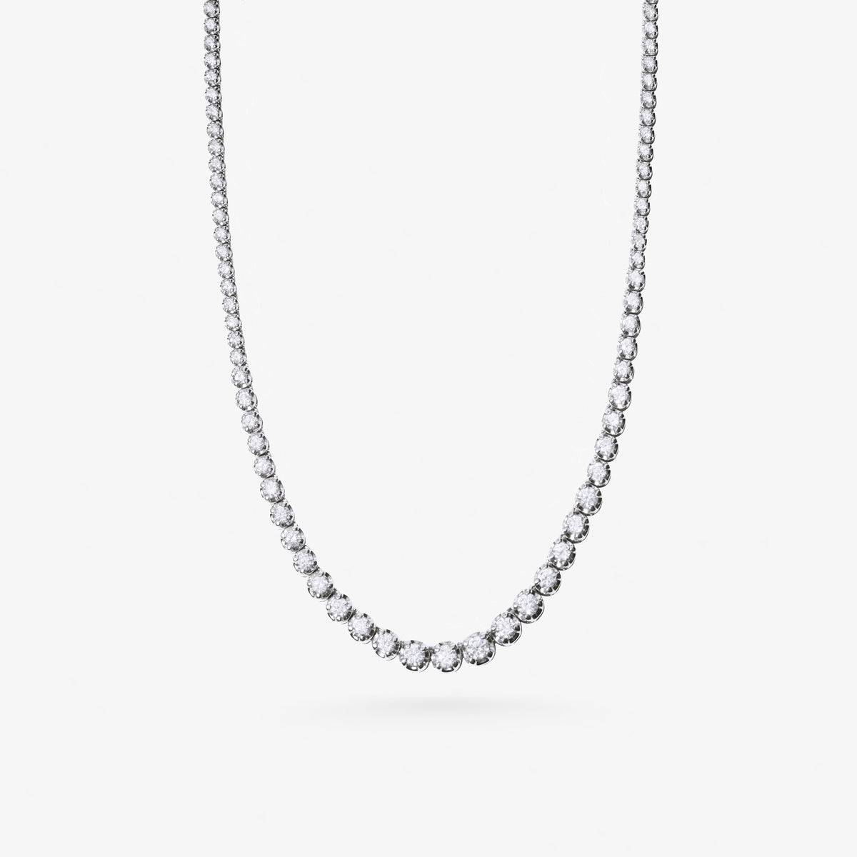 Peter Marco 18k white gold round cut diamond necklace