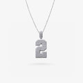 Peter Marco 18k white gold round cut diamond number 2 pendant