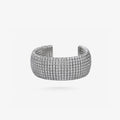 Peter Marco 18k white gold round cut diamond pavé bangle