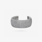 Peter Marco 18k white gold round cut diamond pavé bangle