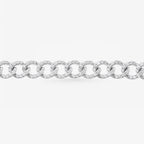 Peter Marco 18k white gold round cut diamond round link bracelet, detail view