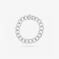 Peter Marco 18k white gold round cut diamond round link bracelet