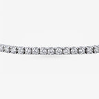 Peter Marco 18k white gold round cut diamond tennis bracelet, detail view