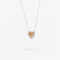 Peter Marco 18k white gold round cut diamonds and yellow diamond pendant