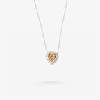 Peter Marco 18k white gold round cut diamonds and yellow diamond pendant