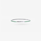Peter Marco 18k white gold round cut emerald and diamond tennis bracelet, clasp view