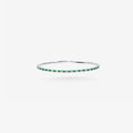 Peter Marco 18k white gold round cut emerald and diamond tennis bangle