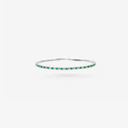 Peter Marco 18k white gold round cut emerald and diamond tennis bangle