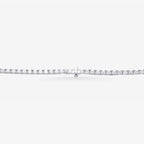 Peter Marco 18k white gold round cut marquise cut and baguette cut diamond lariat necklace, clasp view