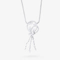 Peter Marco 18k white gold round cut marquise cut and baguette cut diamond lariat necklace