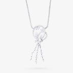 Peter Marco 18k white gold round cut marquise cut and baguette cut diamond lariat necklace