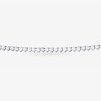 Peter Marco 18k white gold three-prong round cut diamond necklace, detail view