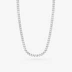 Peter Marco 18k white gold three-prong round cut diamond tennis necklace
