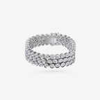 Peter Marco 18k white gold three-row round cut diamond bracelet