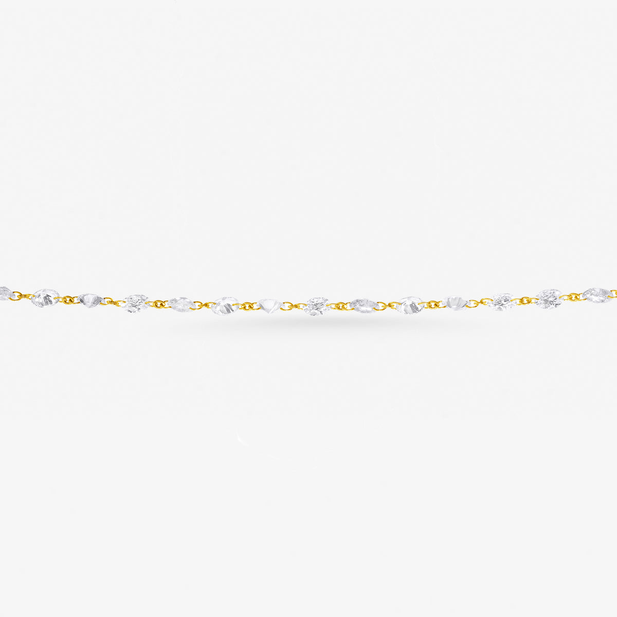 Peter Marco 18k yellow and white gold oval cut diamond necklace, detail view