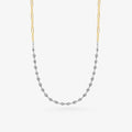Peter Marco 18k yellow gold and white gold round cut bezel diamond necklace