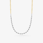 Peter Marco 18k yellow gold and white gold round cut bezel diamond necklace