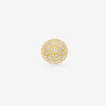 Peter Marco 18k yellow gold baguette and round cut diamond floral ring