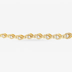 Peter Marco 18k yellow gold baguette and round cut diamond pear shape necklace, detail view