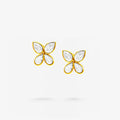 Peter Marco 18k yellow gold bezel-set pear cut diamond floral stud earrings