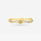 Peter Marco 18k yellow gold cushion, emerald and oval cut diamond bracelet