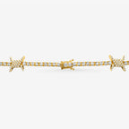 Peter Marco 18k yellow gold diamond barbwire necklace, clasp view
