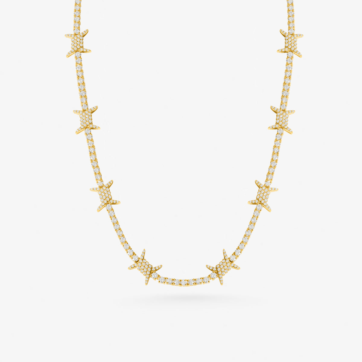 Peter Marco 18k yellow gold diamond barbwire necklace