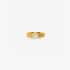 Peter Marco 18k yellow gold emerald cut diamond band ring