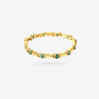 Peter Marco 18k yellow gold emerald cut emerald and round cut diamond bracelet
