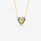 Peter Marco 18k yellow gold heart cut diamond pendant, detail view