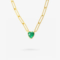 Peter Marco 18k yellow gold heart shape emerald pendant