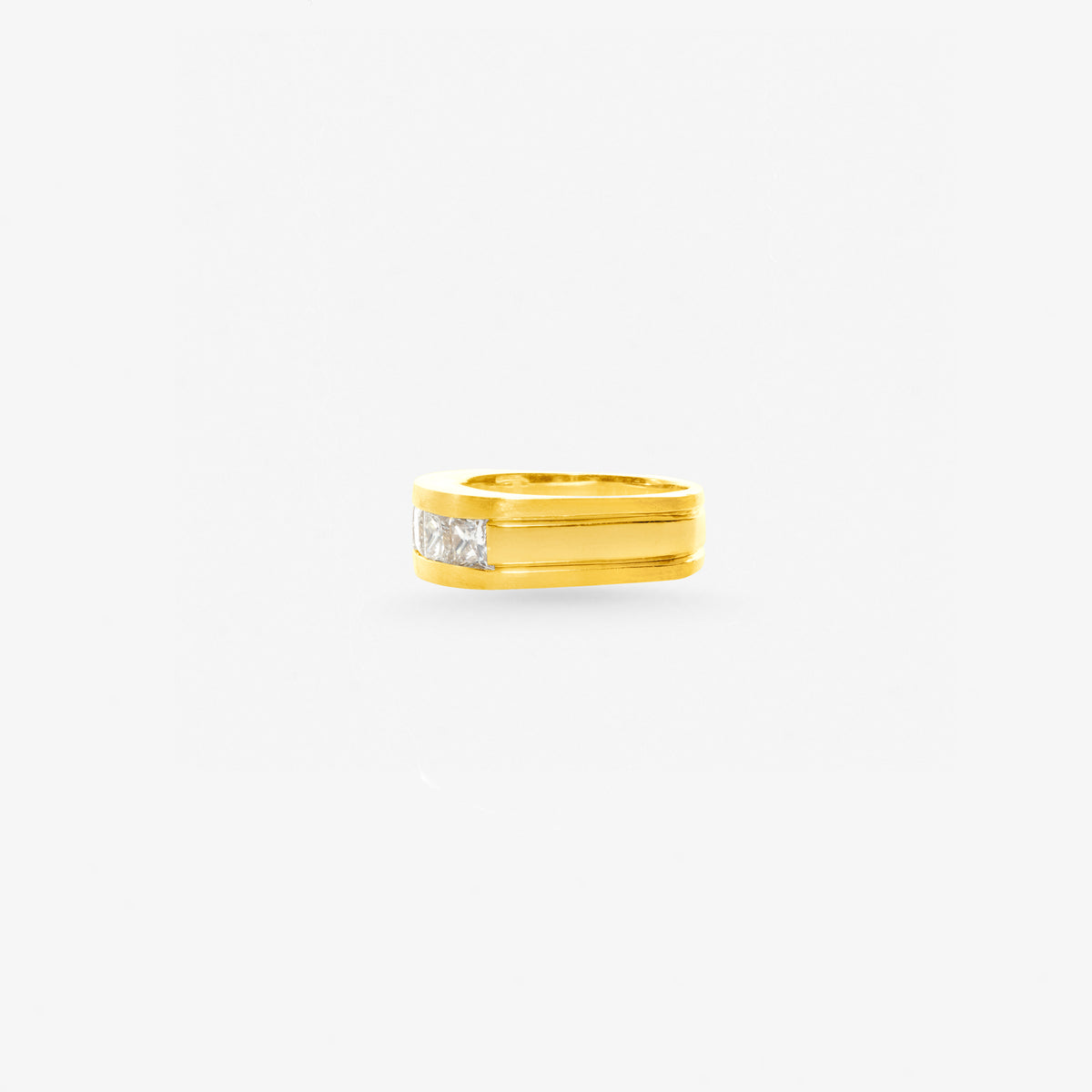 Peter marco 18k yellow gold princess cut diamond channel set band ring