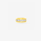 Peter Marco 18k yellow gold princess cut diamond channel set band ring