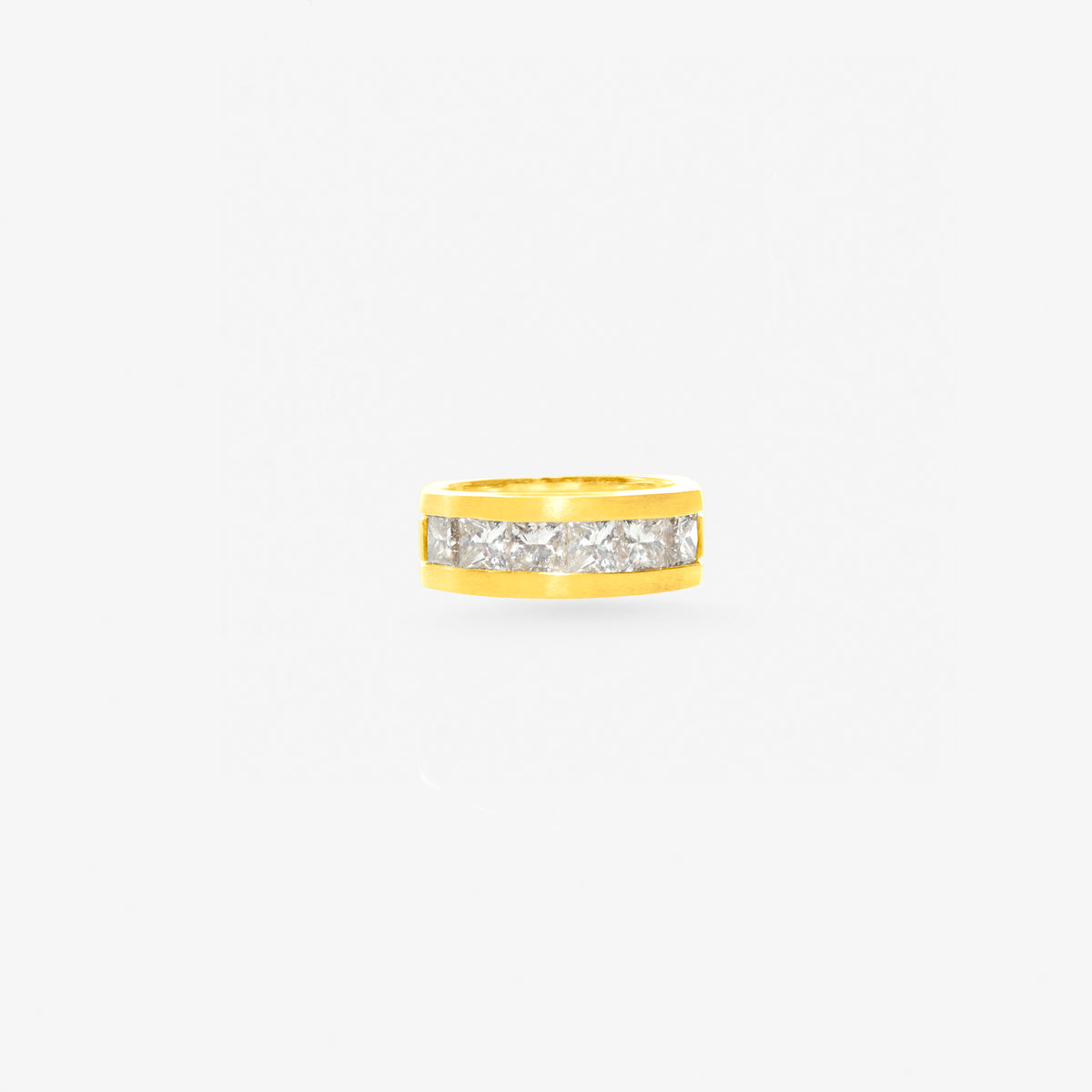 Peter Marco 18k yellow gold princess cut diamond channel set band ring