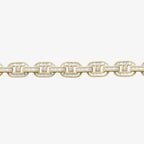 Peter Marco 18k yellow gold round and baguette cut diamond mariner link bracelet, detail view