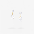 Peter Marco 18k yellow gold round and oval cut white diamond drop earrings