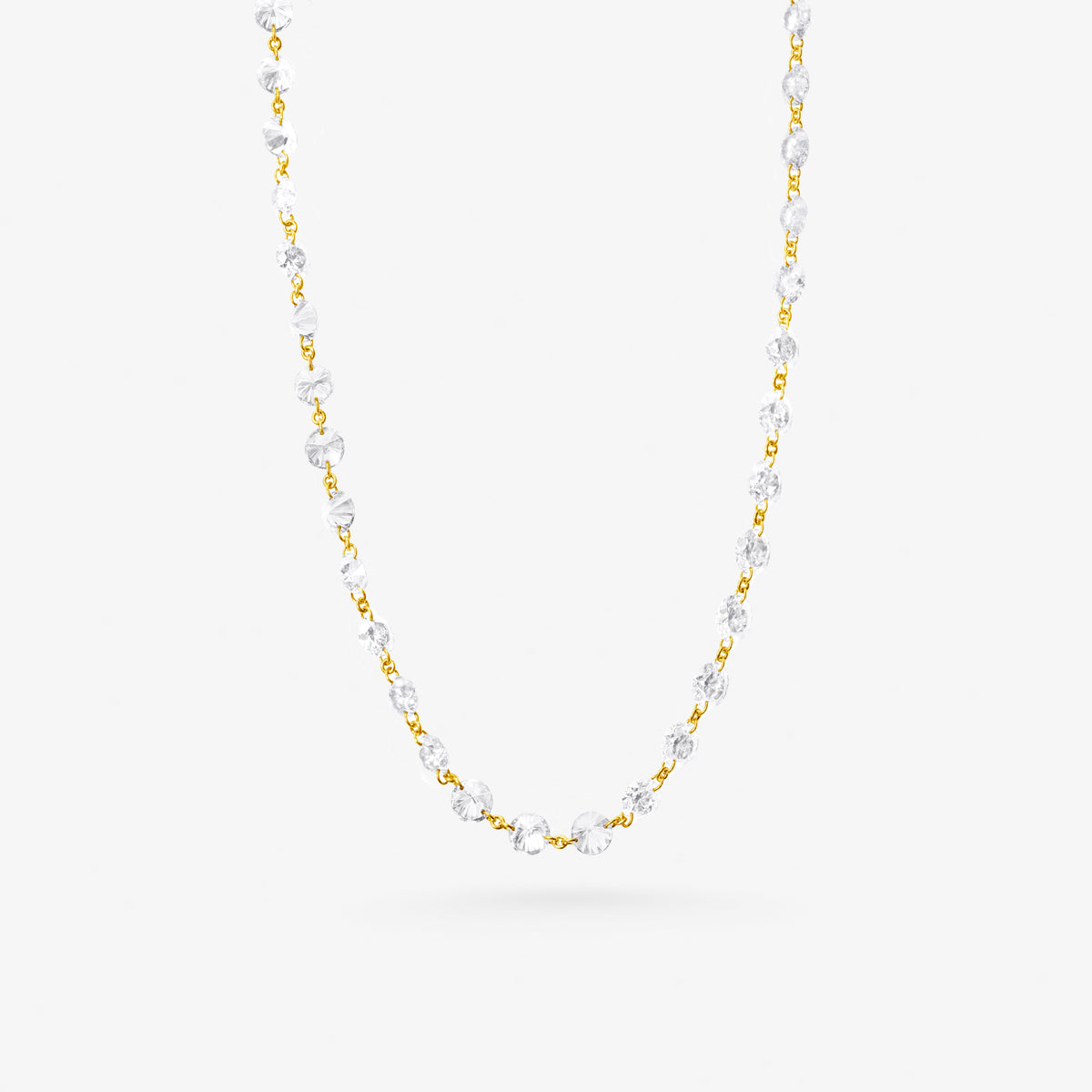 Peter Marco 18k yellow gold round cut crystal necklace
