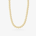 Peter Marco 18k yellow gold round cut diamond bezel set necklace