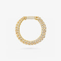 Peter Marco 18k yellow gold round cut diamond braided link bracelet