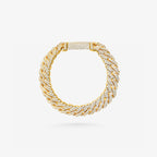 Peter Marco 18k yellow gold round cut diamond braided link bracelet